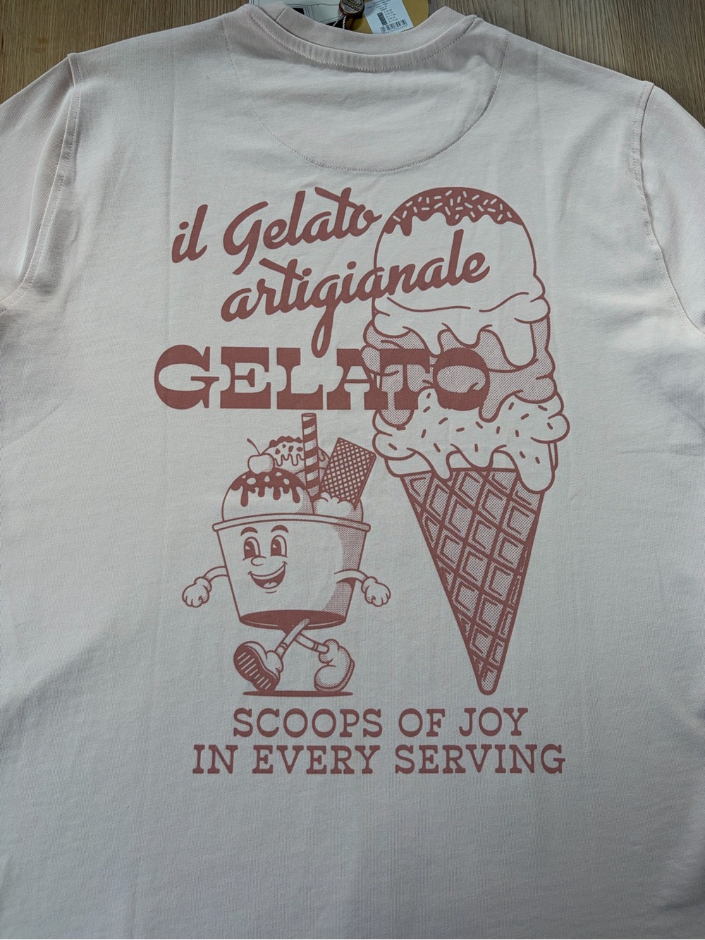 Common People Gelato Graphic Tee Pink Men’s Medium NWT Ice Cream Back Print - Picture 7 of 10